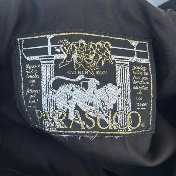 Vintage Parasuco Military Style Embroidered Wool Jacket Black Silver Baroque XS - Picture 4 of 9